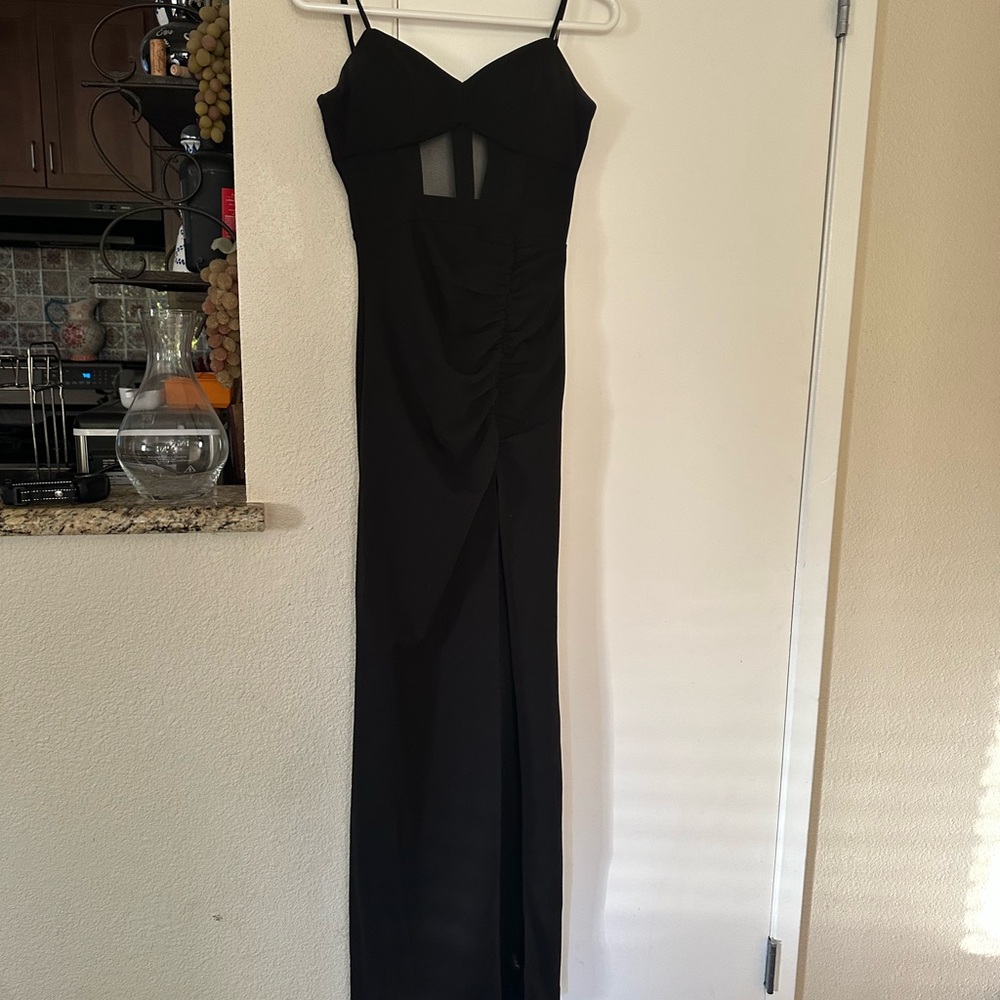 Emerald Sundae Black Spaghetti Strap Maxi Dress